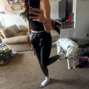 Faux Leather Joggers